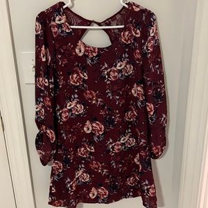 marron floral dress